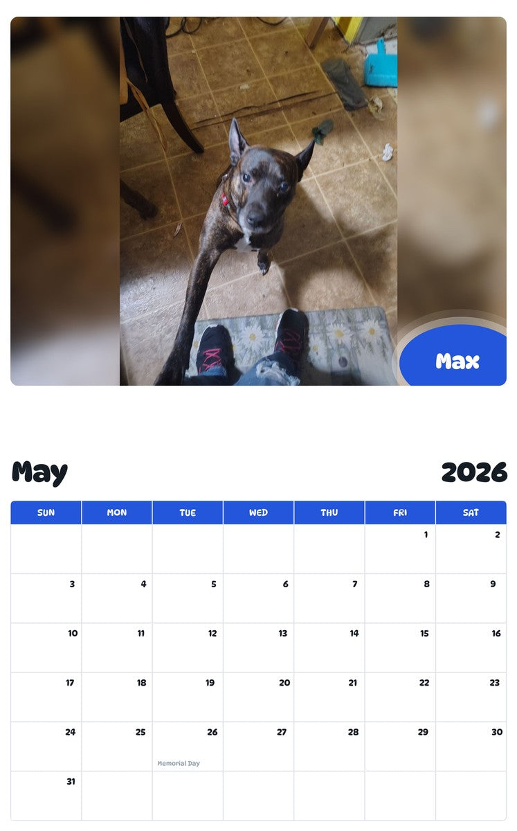 2026 - 2027 Max - Pawidols Pet Calendar