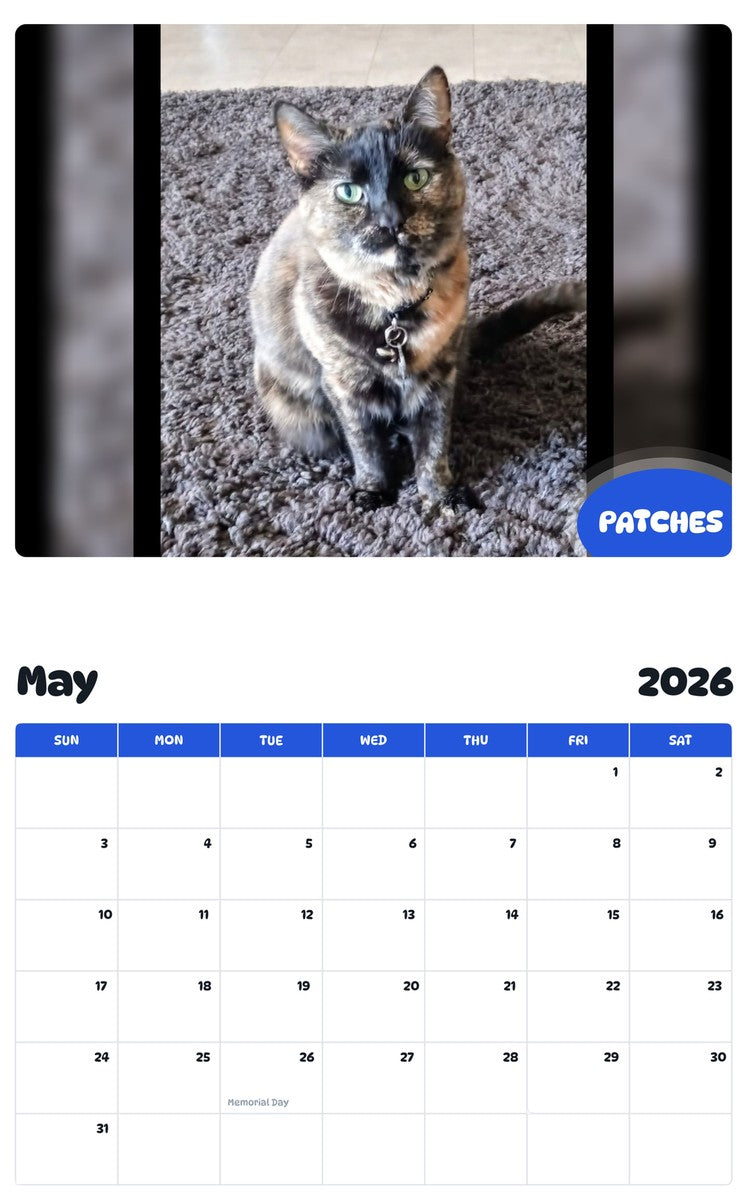 2026 - 2027 PATCHES - Pawidols Pet Calendar