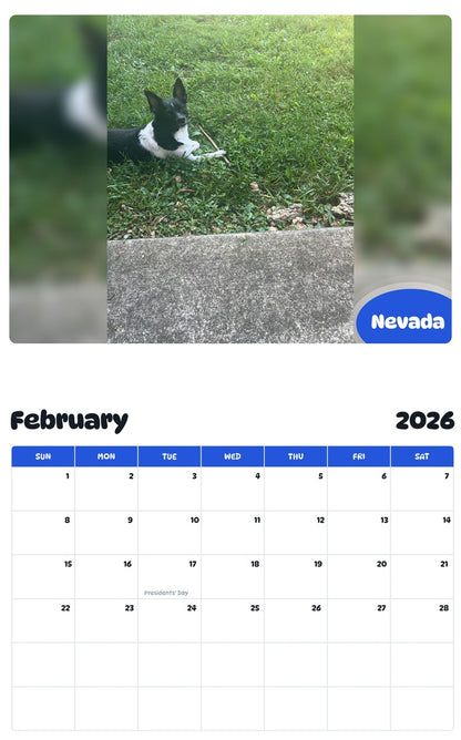 October 2025 - September 2026 Nevada - Pawidols Pet Calendar
