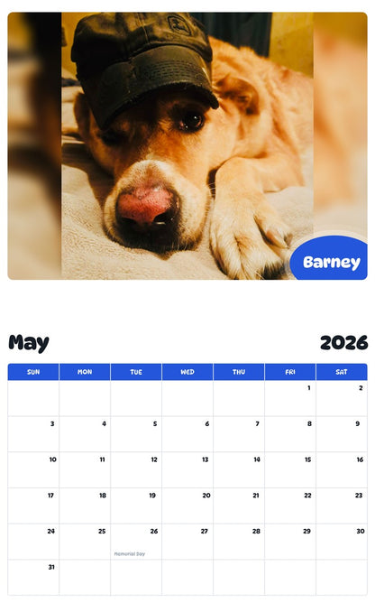 2026 - 2027 Barney - Pawidols Pet Calendar