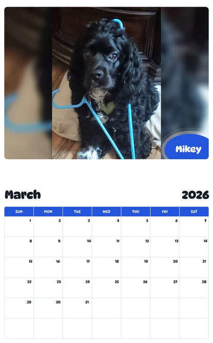 November 2025 - October 2026 Mikey - Pawidols Pet Calendar