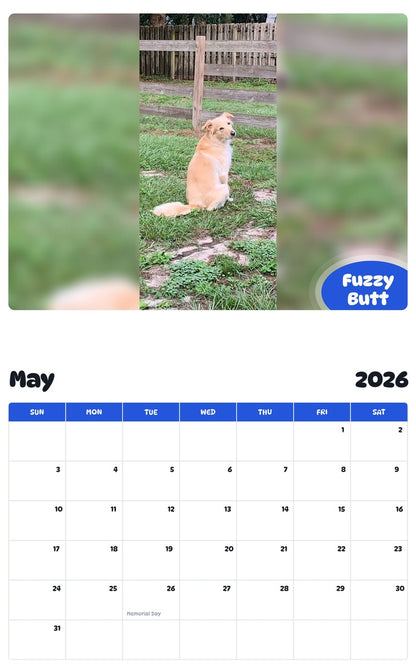 2026 - 2027 Fuzzy Butt - Pawidols Pet Calendar