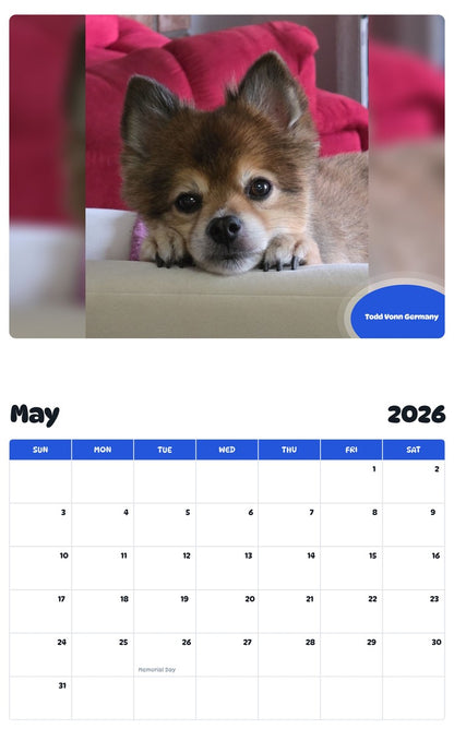 2026 - 2027 Todd Vonn Germany - Pawidols Pet Calendar