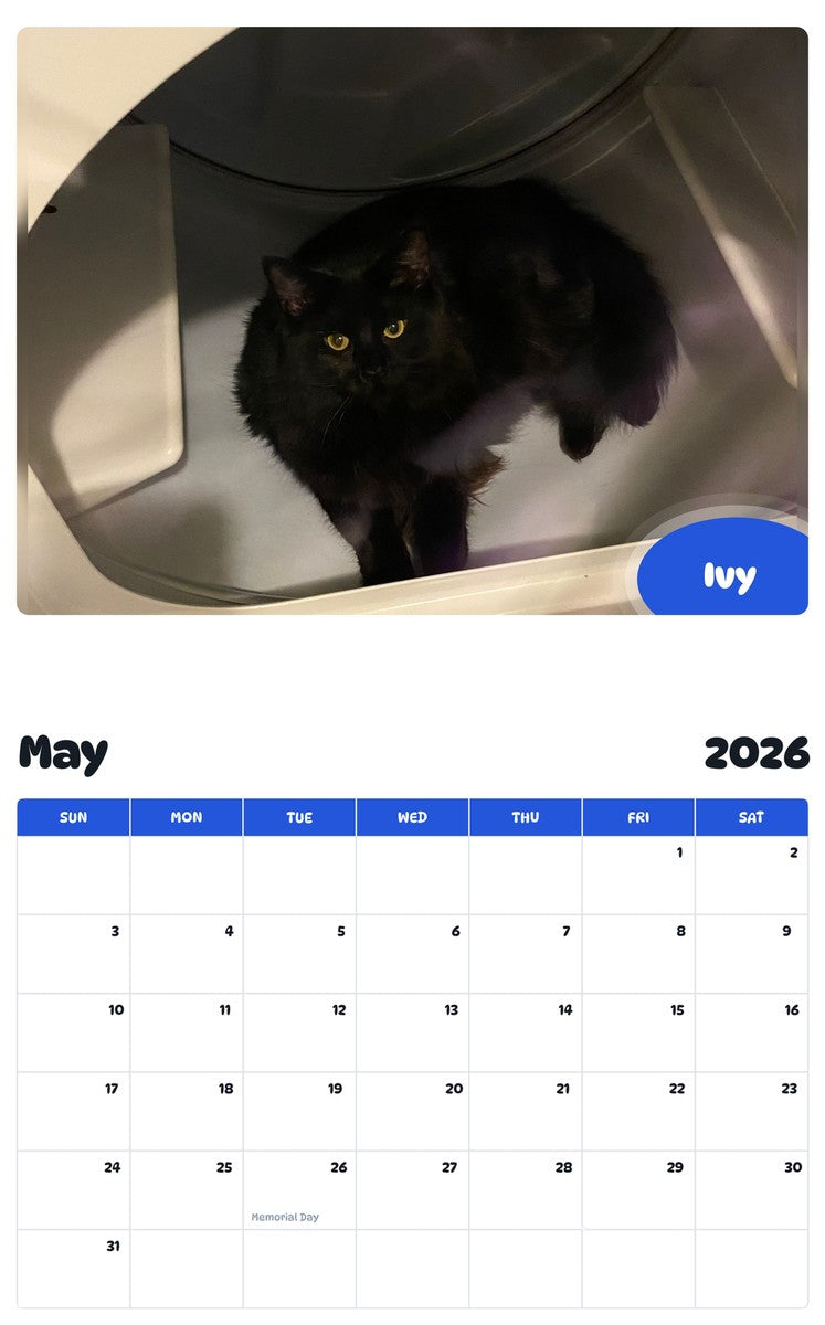 2026 - 2027 Ivy - Pawidols Pet Calendar