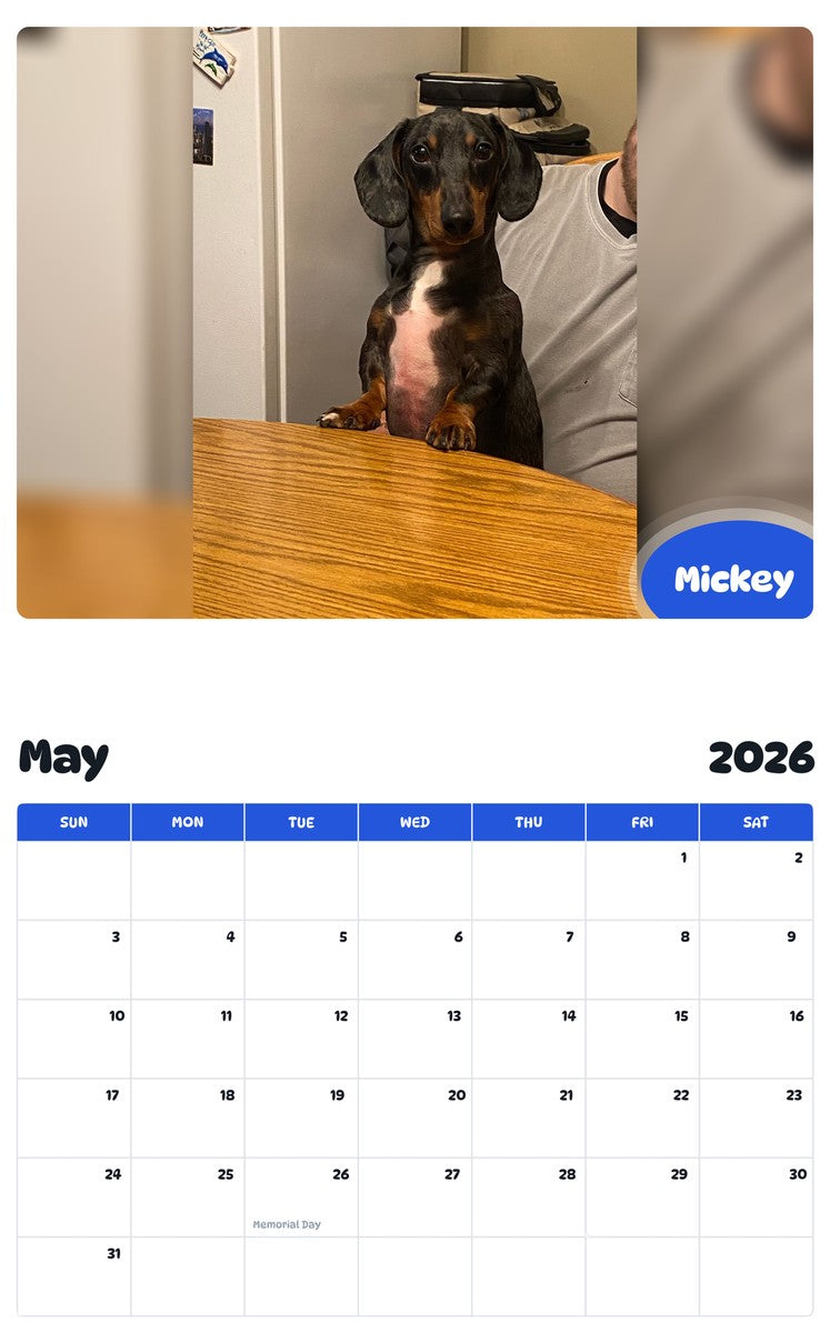 2026 - 2027 Mickey - Pawidols Pet Calendar