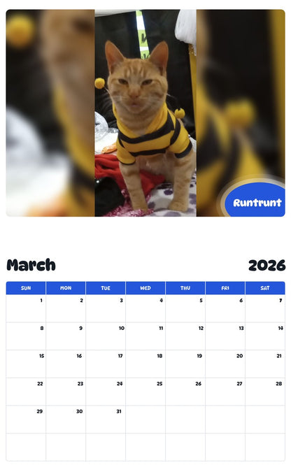 November 2025 - October 2026 Runtrunt - Pawidols Pet Calendar