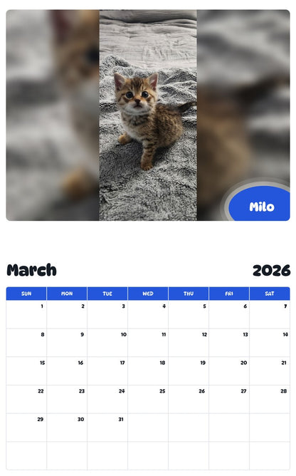 November 2025 - October 2026 Milo - Pawidols Pet Calendar