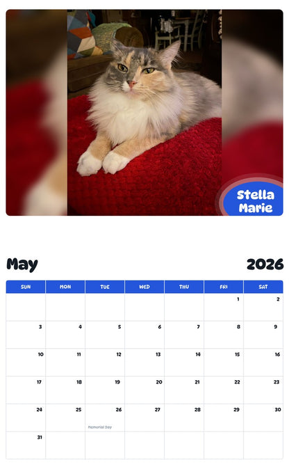 2026 - 2027 Stella Marie - Pawidols Pet Calendar