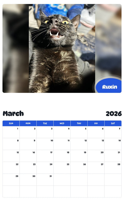 November 2025 - October 2026 Ruxin - Pawidols Pet Calendar