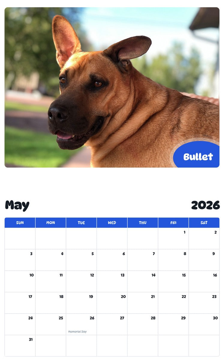 2026 - 2027 Bullet - Pawidols Pet Calendar