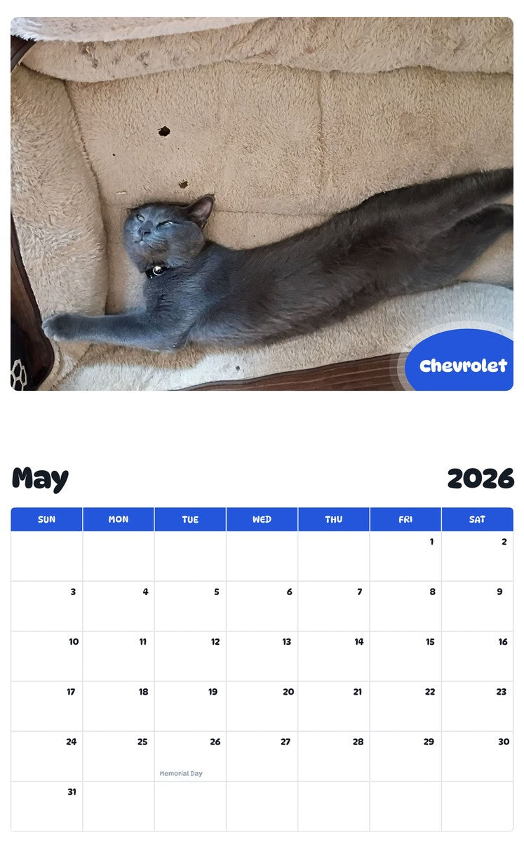 2026 - 2027 Chevrolet - Pawidols Pet Calendar