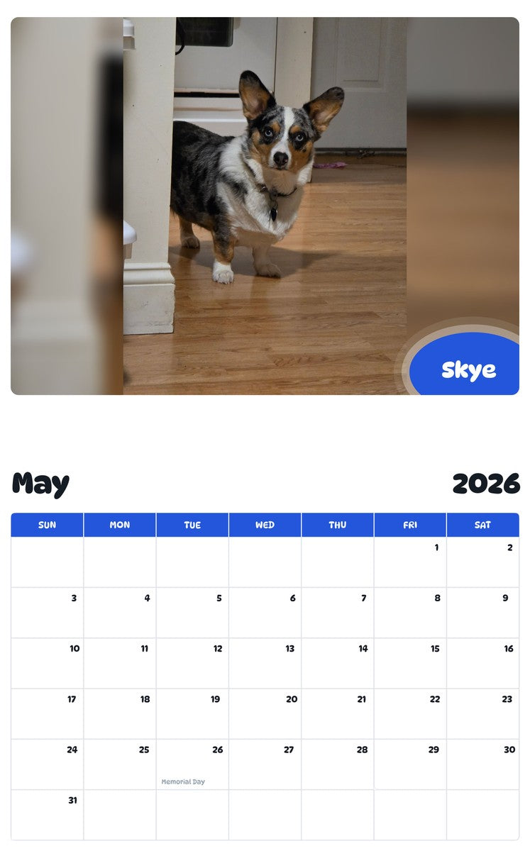 2026 - 2027 Skye - Pawidols Pet Calendar