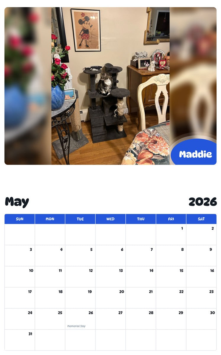 2026 - 2027 Maddie - Pawidols Pet Calendar