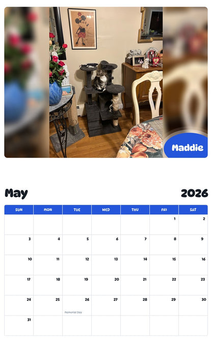 2026 - 2027 Maddie - Pawidols Pet Calendar