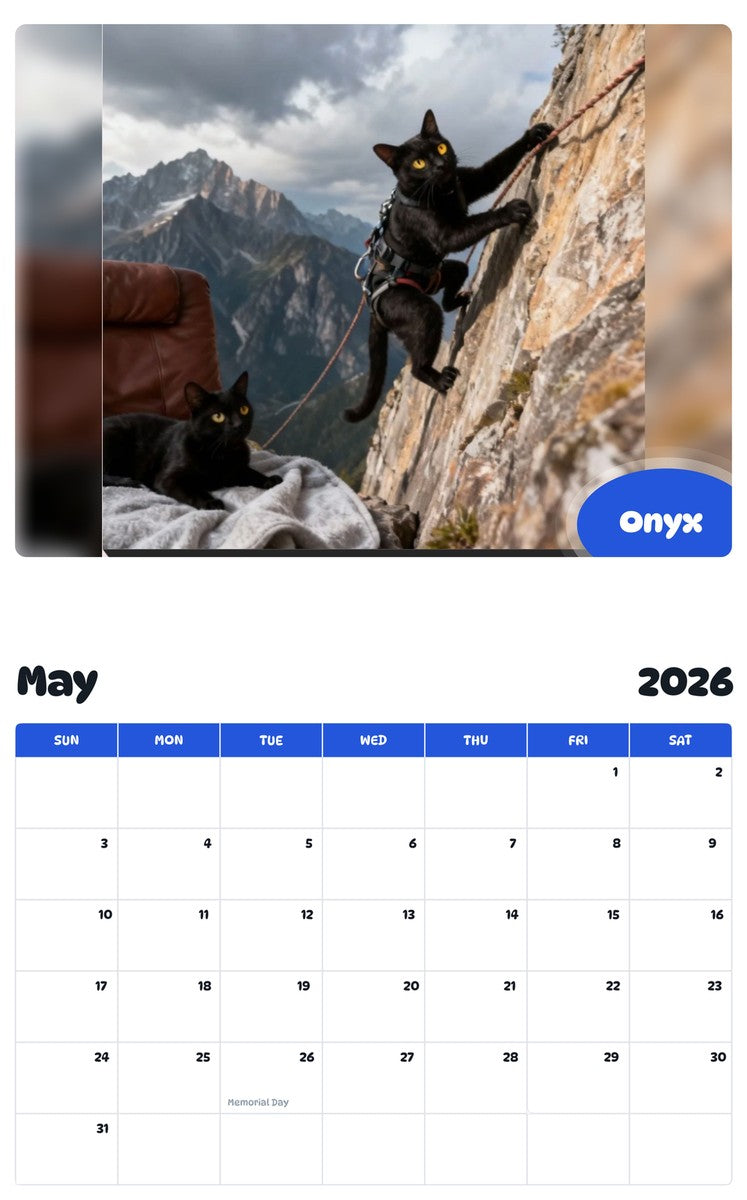 2026 - 2027 Onyx - Pawidols Pet Calendar