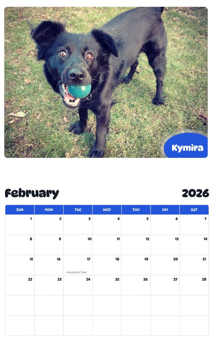 October 2025 - September 2026 Kymira - Pawidols Pet Calendar