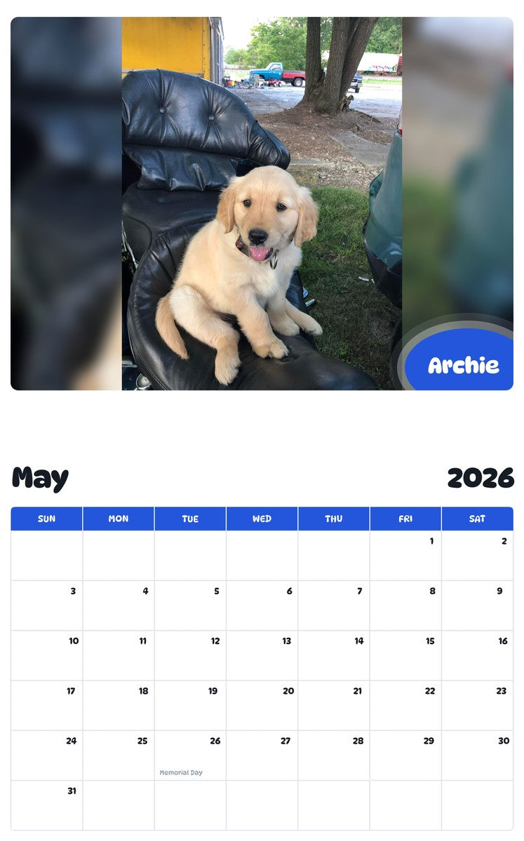 2026 - 2027 Archie - Pawidols Pet Calendar