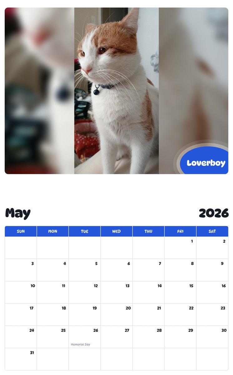 2026 - 2027 Loverboy - Pawidols Pet Calendar