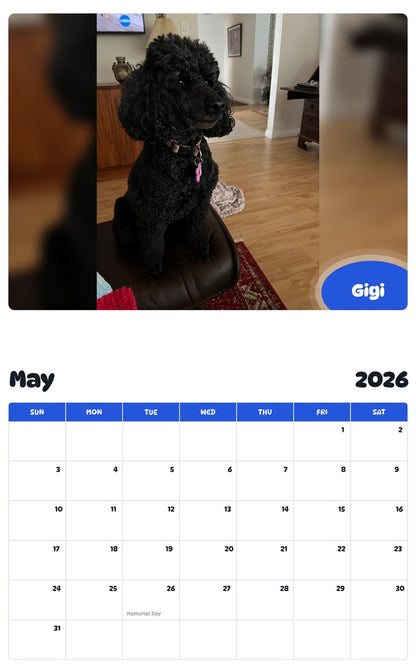 2026 - 2027 Gigi - Pawidols Pet Calendar