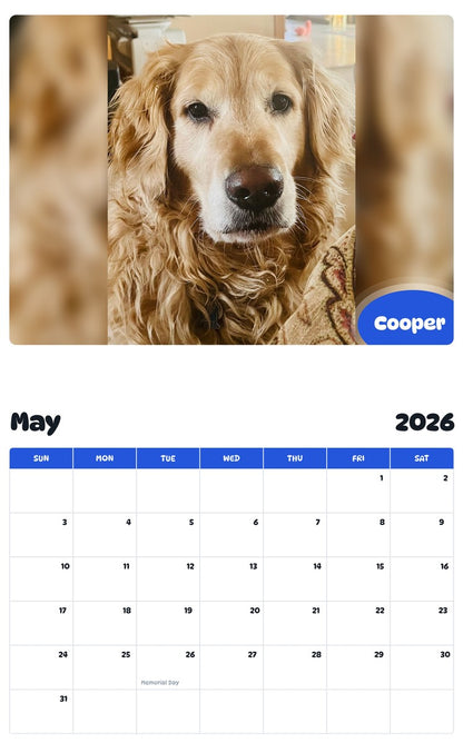 2026 - 2027 Cooper - Pawidols Pet Calendar