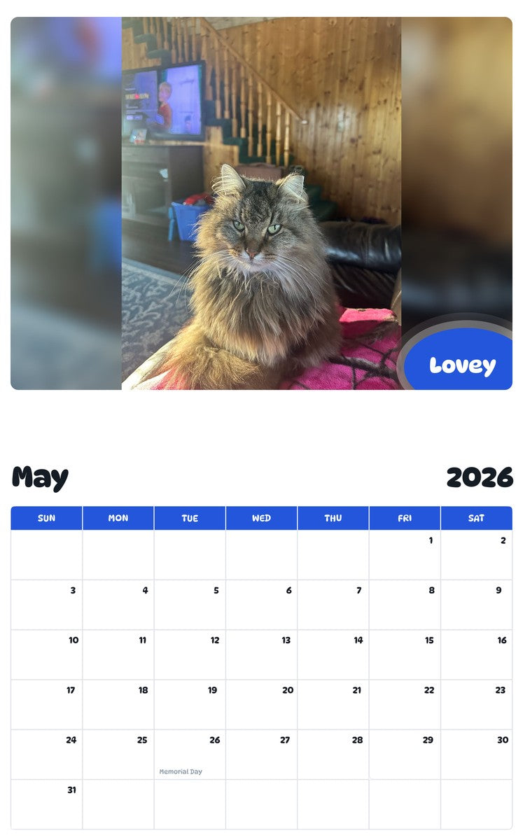 2026 - 2027 Lovey - Pawidols Pet Calendar