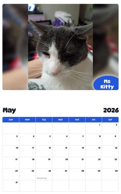 2026 - 2027 Ms Kitty - Pawidols Pet Calendar