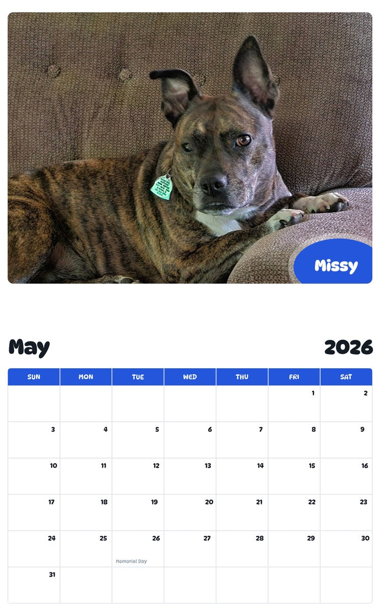 2026 - 2027 Missy - Pawidols Pet Calendar