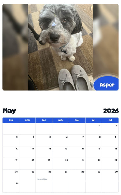 2026 - 2027 Asper - Pawidols Pet Calendar