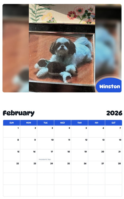 October 2025 - September 2026 Winston - Pawidols Pet Calendar