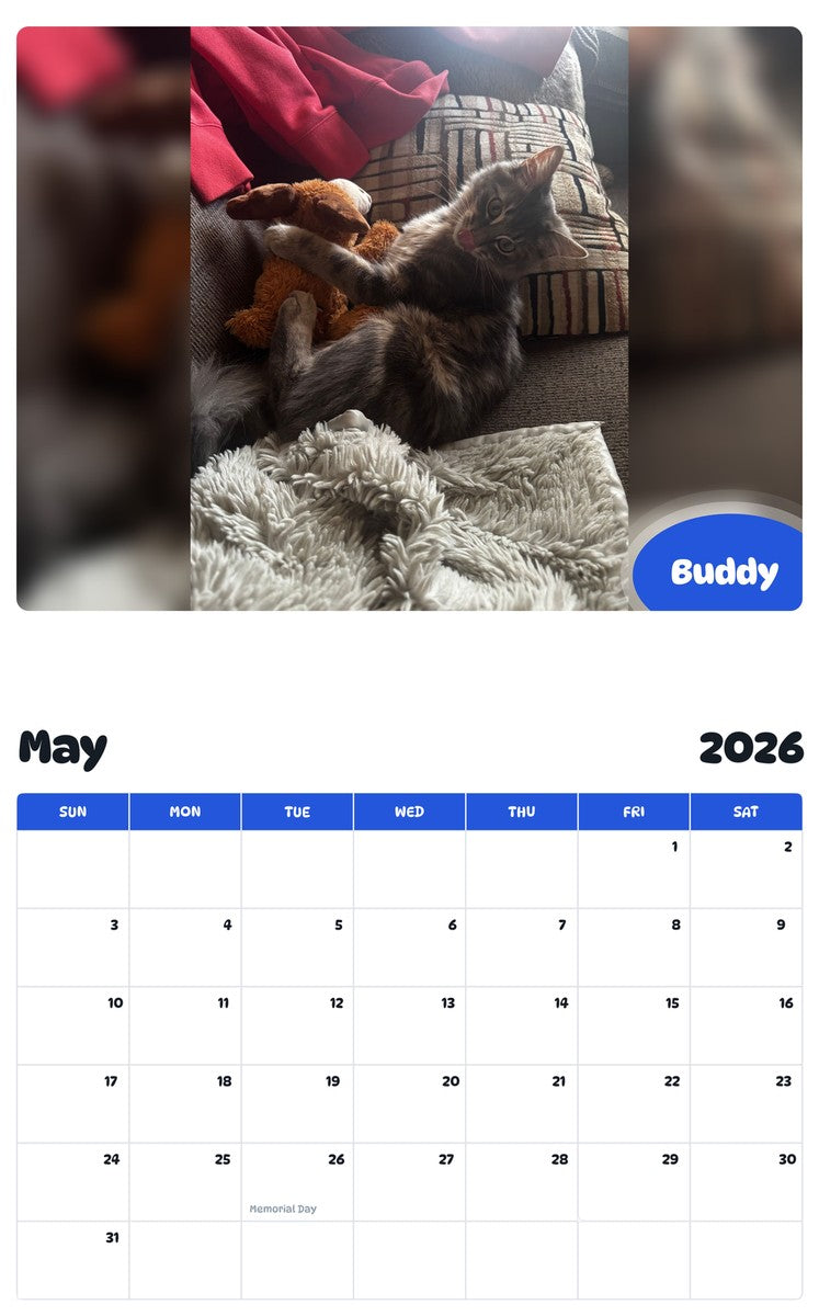 2026 - 2027 Buddy - Pawidols Pet Calendar