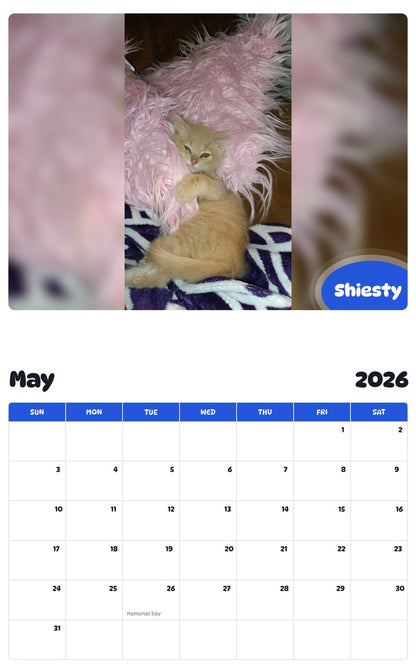 2026 - 2027 Shiesty - Pawidols Pet Calendar