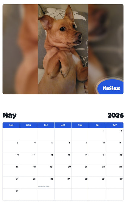 2026 - 2027 Meilee - Pawidols Pet Calendar