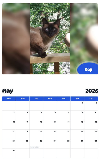2026 - 2027 Koji - Pawidols Pet Calendar