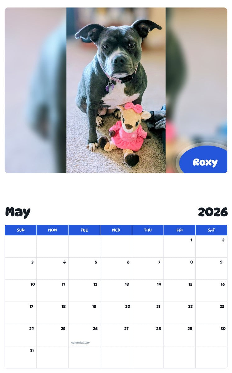 2026 - 2027 Roxy - Pawidols Pet Calendar