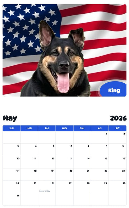 2026 - 2027 King - Pawidols Pet Calendar