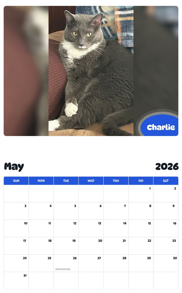2026 - 2027 Charlie - Pawidols Pet Calendar