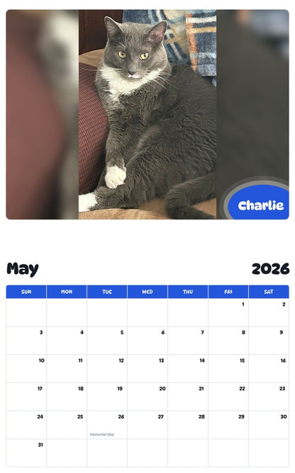 2026 - 2027 Charlie - Pawidols Pet Calendar