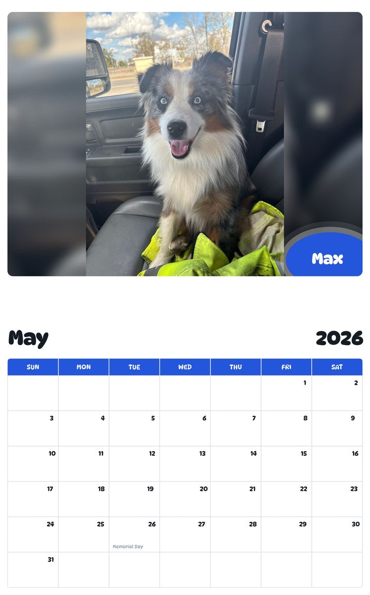 2026 - 2027 Max - Pawidols Pet Calendar