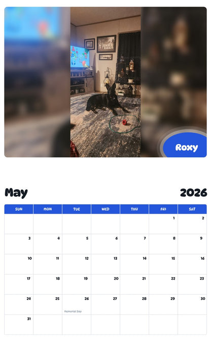 2026 - 2027 Roxy - Pawidols Pet Calendar