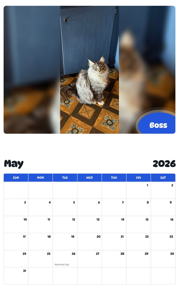 2026 - 2027 Boss - Pawidols Pet Calendar