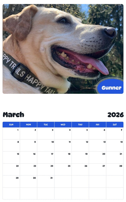November 2025 - October 2026 Gunner - Pawidols Pet Calendar