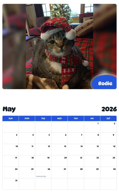 2026 - 2027 Bodie - Pawidols Pet Calendar