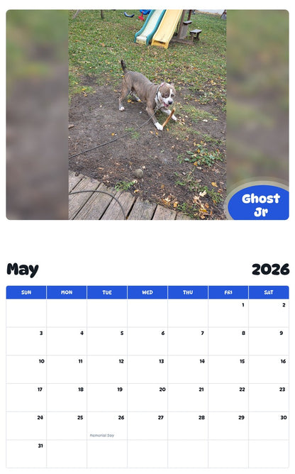 2026 - 2027 Ghost Jr - Pawidols Pet Calendar