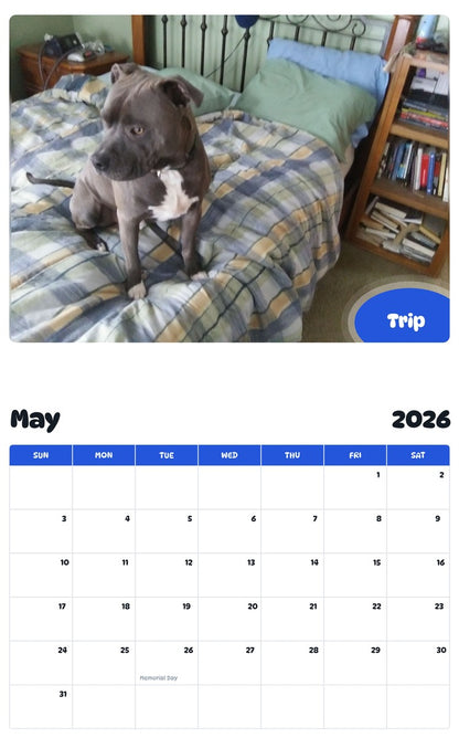2026 - 2027 Trip - Pawidols Pet Calendar