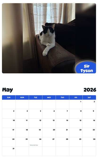 2026 - 2027 Sir Tyson - Pawidols Pet Calendar