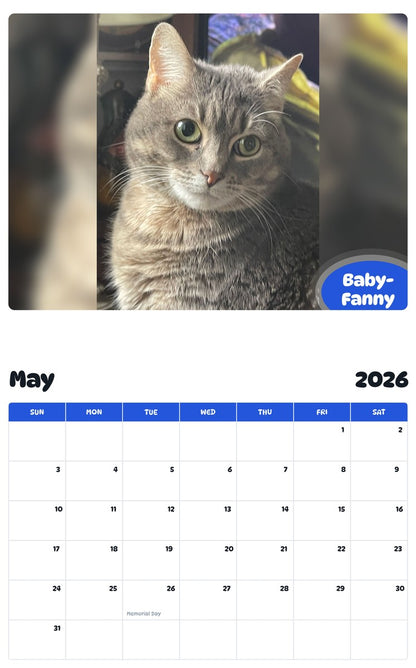 2026 - 2027 Baby-Fanny - Pawidols Pet Calendar