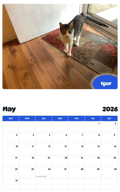 2026 - 2027 Igor - Pawidols Pet Calendar
