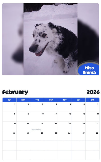 October 2025 - September 2026 Miss Emma - Pawidols Pet Calendar