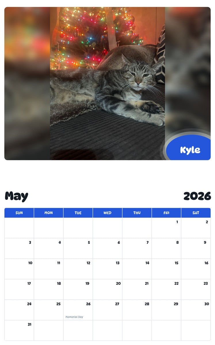 2026 - 2027 Kyle - Pawidols Pet Calendar