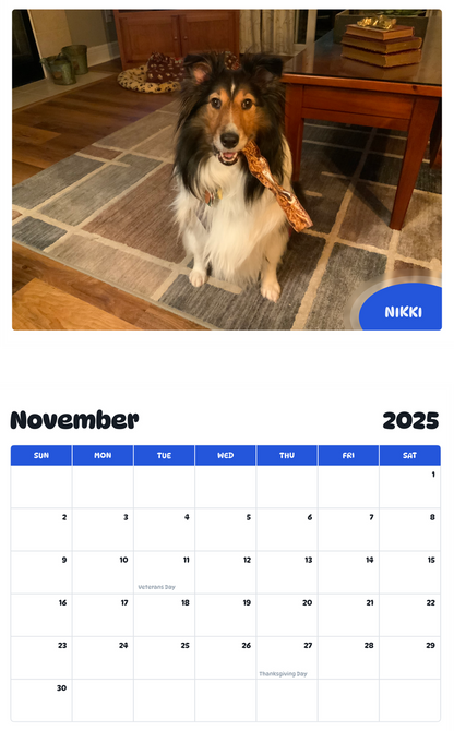 July 2025 - June 2026 Nikki - Pawidols Pet Calendar